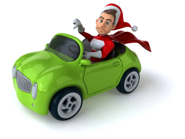 Santa Claus en el coche — Foto de Stock
