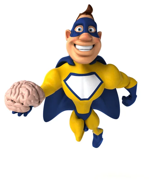 Superhjälte innehav hjärnan — Stockfoto