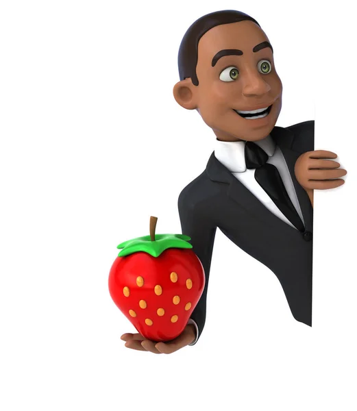 Businessman holding strawberry — Stock Photo, Image