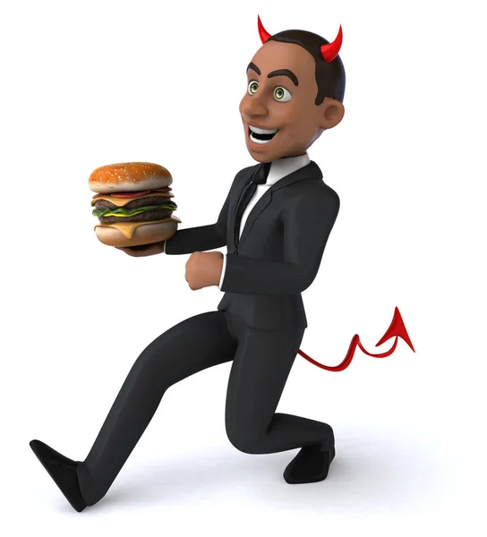 Businessman holding burger — Stock Photo, Image