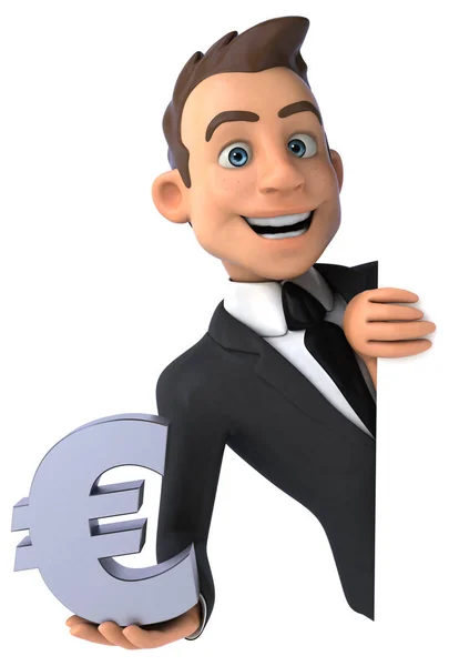 Businessman holding euro — Stock Photo, Image