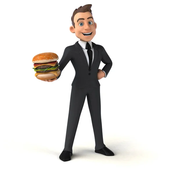 Zakenman bedrijf Hamburger — Stockfoto