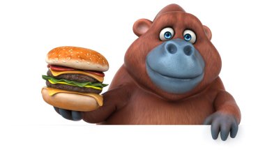  çizgi film karakteri holding hamburger