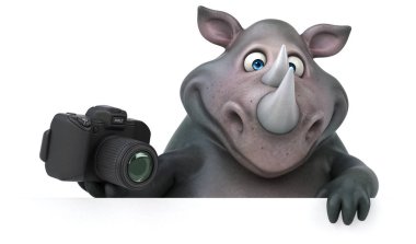 çizgi film karakteri holding kamera 