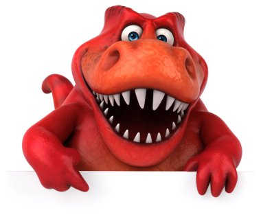 Eğlenceli dinozor holding kartı