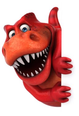 Eğlenceli dinozor holding kartı