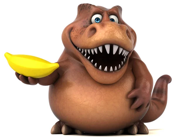 Funny cartoon charakter gospodarstwa banana — Zdjęcie stockowe