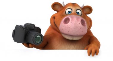 çizgi film karakteri holding kamera 