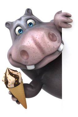 çizgi film karakteri holding dondurma