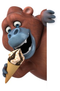 çizgi film karakteri holding dondurma