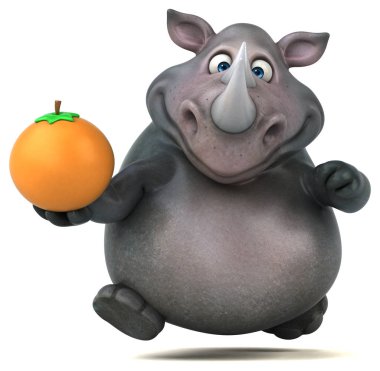 komik karikatür karakter holding turuncu