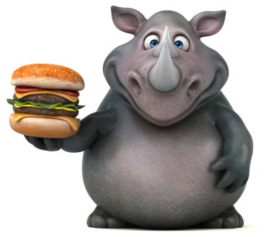  çizgi film karakteri holding hamburger