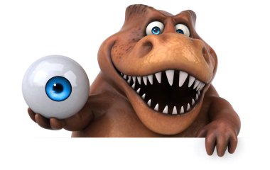 çizgi film karakteri holding göz 