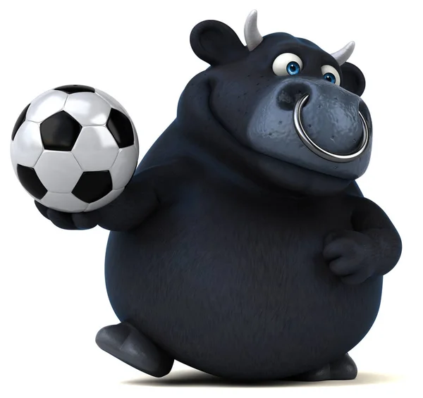 Funny cartoon character holding ball — Stock Photo, Image