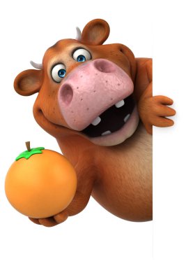 komik karikatür karakter holding turuncu