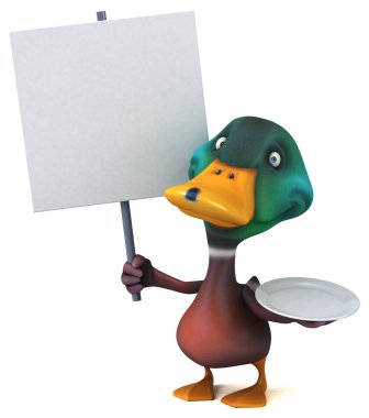 ışık plaka tutarak çizgi film karakteri