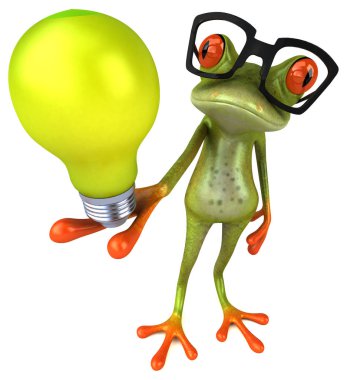 çizgi film karakteri holding ampul