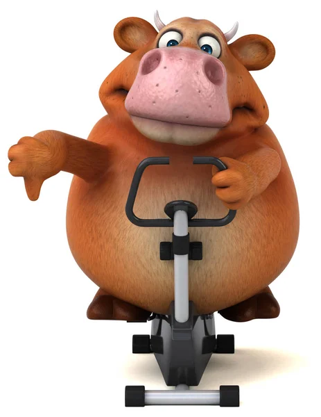 Персонаж мультфильма на велосипеде — стоковое фото