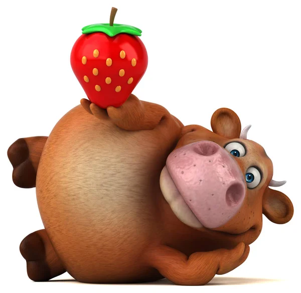 Seriefiguren håller jordgubb — Stockfoto