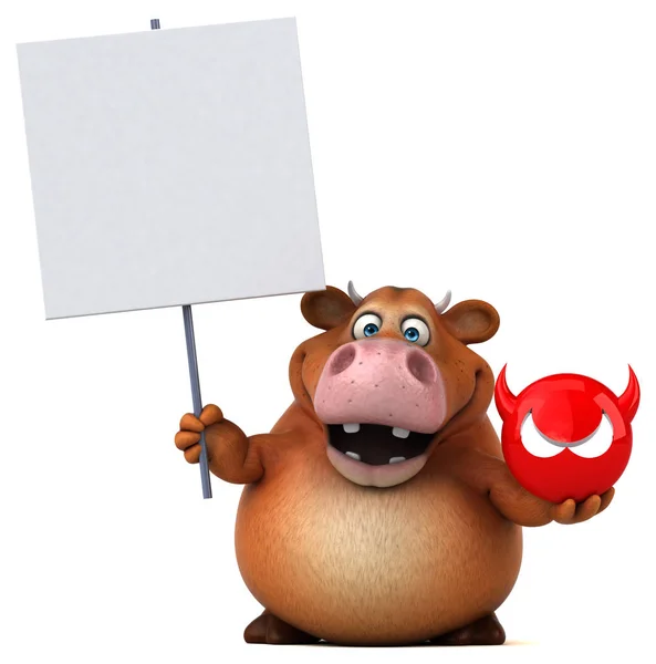 Cartoon character holding virus sign — Stock Photo, Image