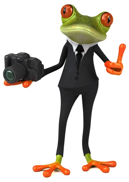 Cartoon character holding camera — Stock Photo, Image