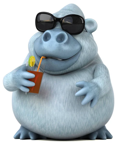 Cartoon character with cocktail — Stock Photo, Image