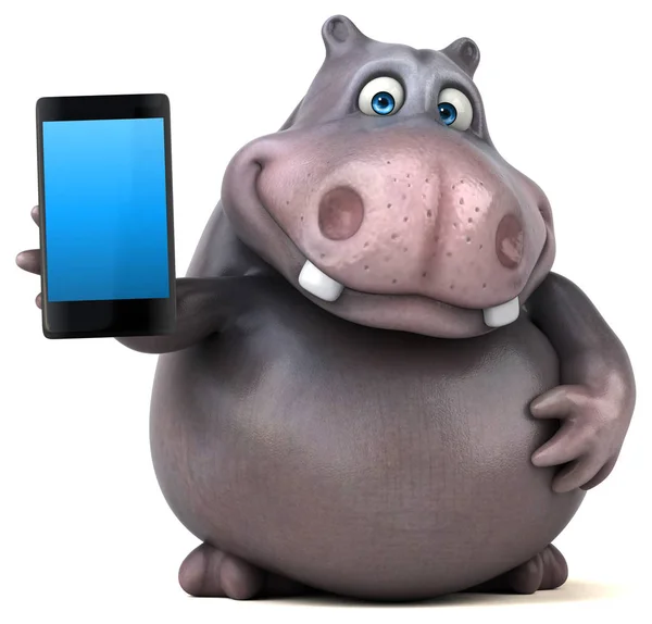 Seriefiguren holding smartphone — Stockfoto