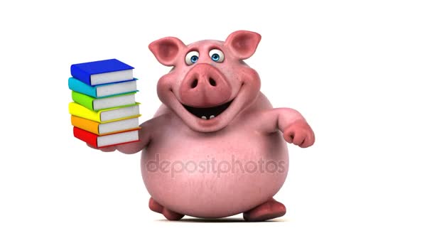 Свиня холдингу книг — стокове відео