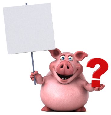 çizgi film karakteri holding soru işareti 