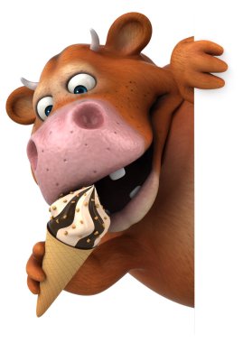 çizgi film karakteri holding dondurma