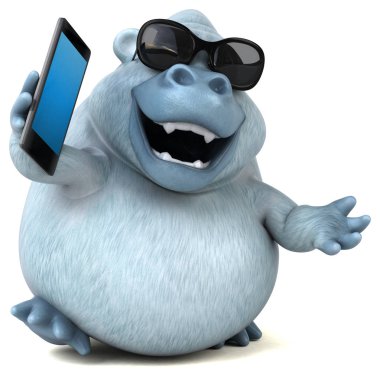 çizgi film karakteri Smartphone holding