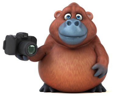 çizgi film karakteri holding kamera 