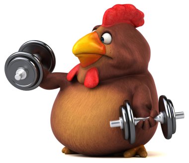 ağırlıklar ile tutarak çizgi film karakteri    