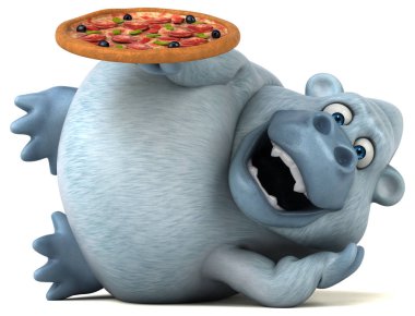 çizgi film karakteri pizza holding  