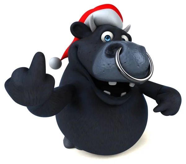 Cartoon character wearing santa's hat — Stock Photo, Image