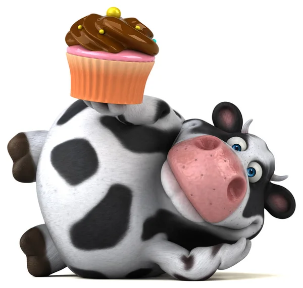 Gazdaság cupcake rajzfilmfigura — Stock Fotó