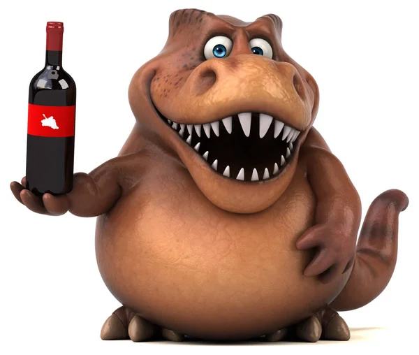 Cartoon character with wine — Stock Photo, Image