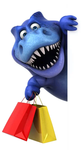 Cartoon character holding bags — Stock Photo, Image