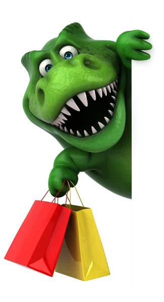 Cartoon character holding bags — Stock Photo, Image