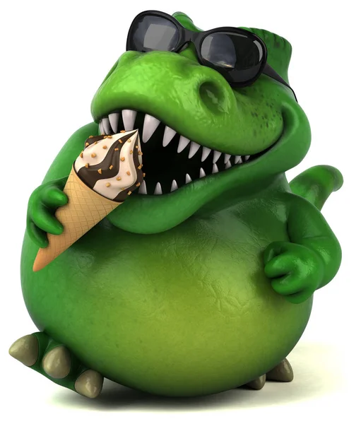 Cartoon character holding ice cream — Stock Photo, Image