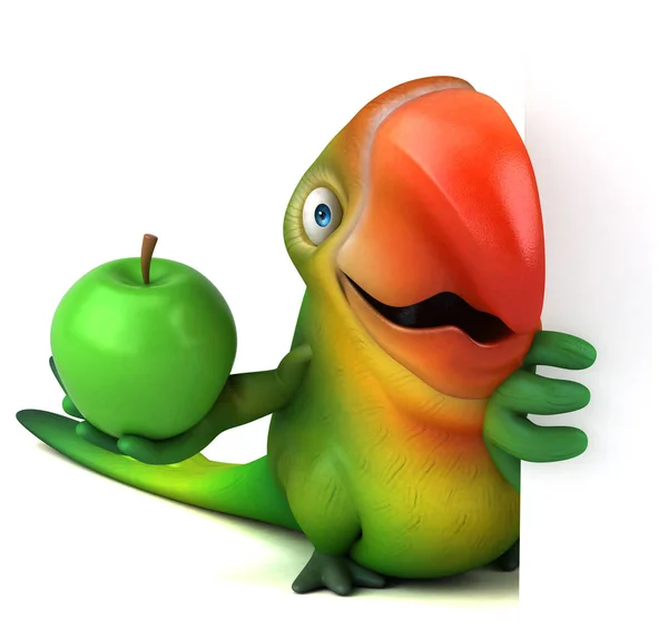Personaje de dibujos animados celebración de manzana — Foto de Stock