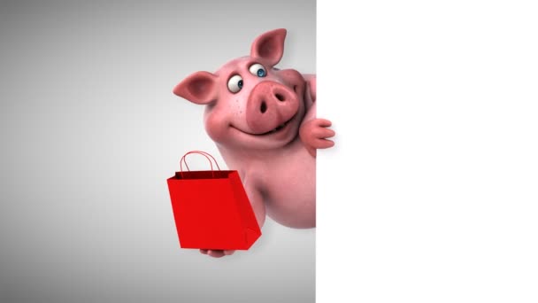 Bolsa de retención de cerdo — Vídeo de stock