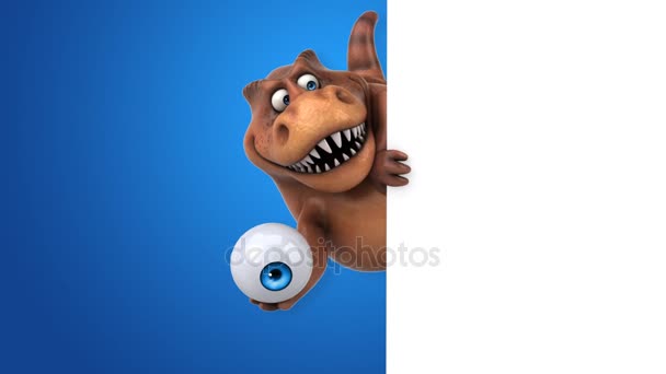 Cartoon character holding eye — Stock Video