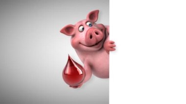 kan damlası tutan domuz 