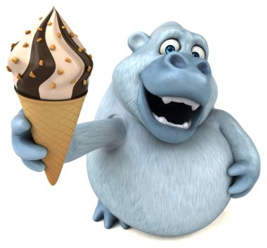 çizgi film karakteri ile dondurma holding