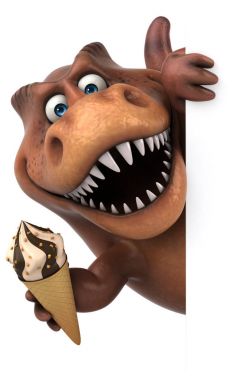 çizgi film karakteri ile dondurma holding