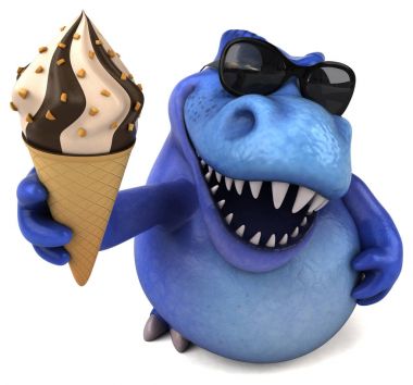 çizgi film karakteri ile dondurma holding