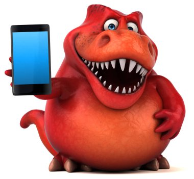 çizgi film karakteri holding tablet 