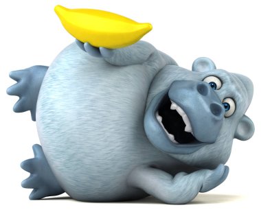 çizgi film karakteri holding muz 