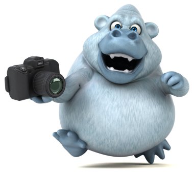 çizgi film karakteri holding kamera 